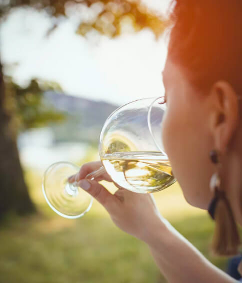 lady drinking wine