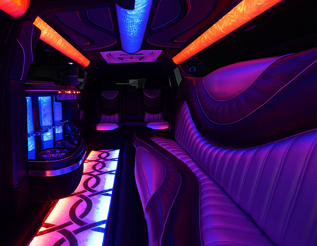 limo with disco lights