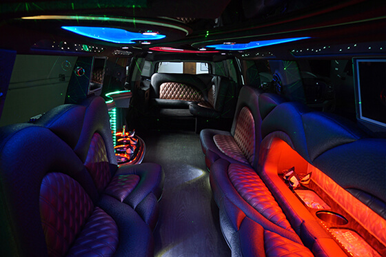 stunning amenities in a limo