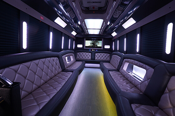 opulent party bus lounge