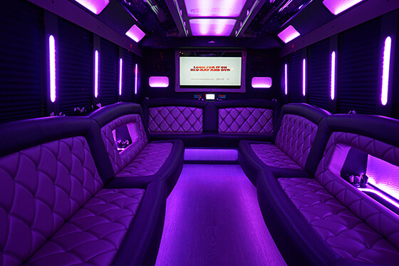 stunning party bus interior