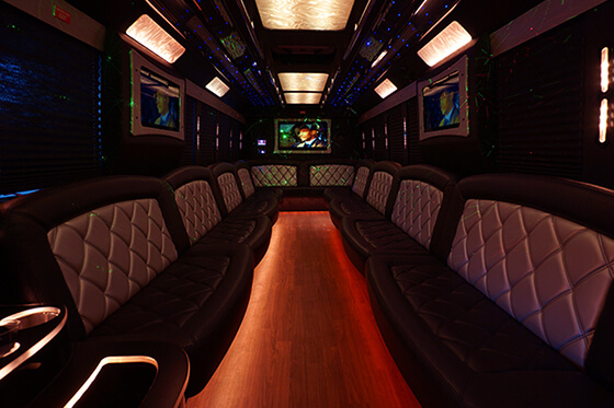 plasma TV on a party bus